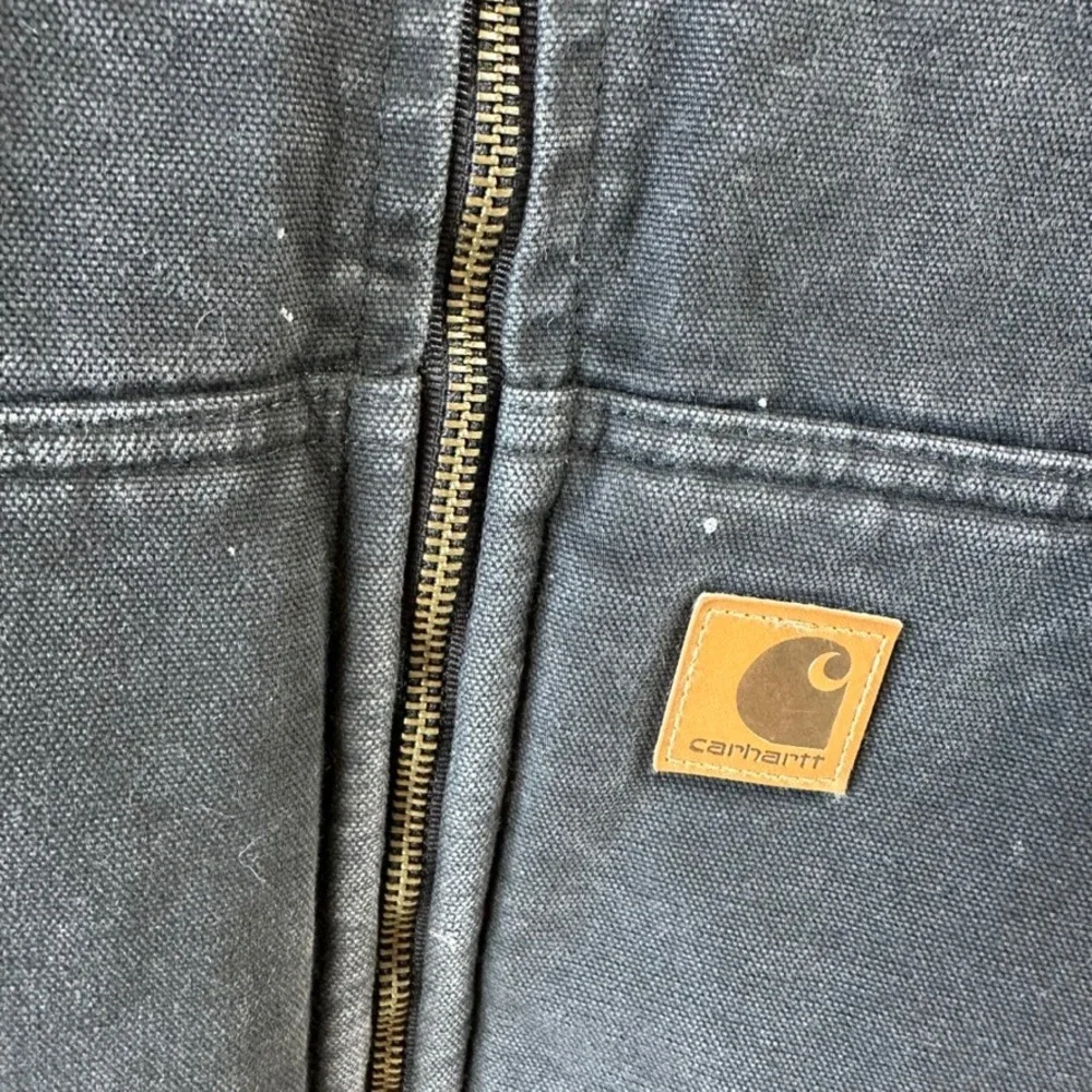 Carhartt V26 BLK Vest Mens 2XL Black Canvas Fleece Sherpa Lined Zip Relaxed